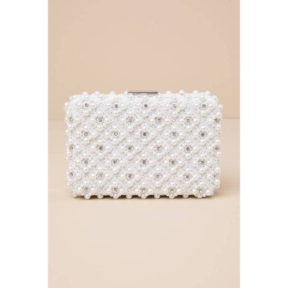 Lulus Utterly Elevated White Pearl Rhinestone Rec… - image 2